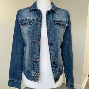 Hollister Co. Denim Jacket Junior Medium Blue Jean Button Front Y2K Vintage 2000